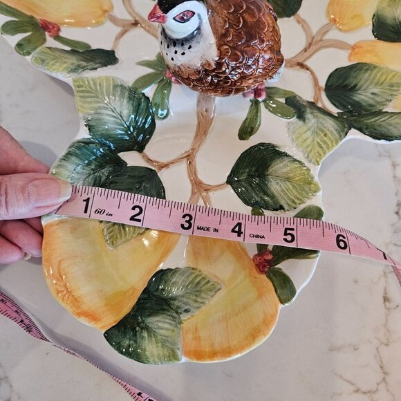 Fitz & Floyd FF Vintage 1991 Rare Woodland Partridge 3 Section Appetizer Tray - Picture 11 of 15